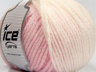 Lot of 4 x 100gr Skeins Ice Yarns NORDIC (23% Wool) Yarn Light Pink White