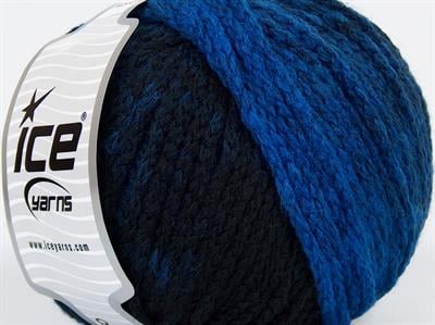 Lot of 4 x 100gr Skeins Ice Yarns NORDIC (23% Wool) Yarn Blue Black