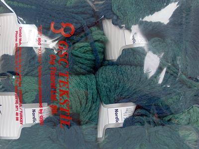 Lot of 4 x 100gr Skeins Ice Yarns NORDIC (23% Wool) Yarn Light Navy Green