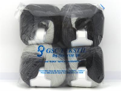 4x100gr. NORDIC LIGHT Yün, Akrilik Siyah, Gri Kışlık, Yün, Batik Desenli, Worsted, Zincir, Akrilik