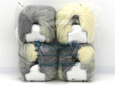 4x100gr. NORDIC LIGHT Yün, Akrilik Krem, Gri Kışlık, Yün, Batik Desenli, Worsted, Zincir, Akrilik