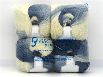 4x100gr. NORDIC LIGHT Yün, Akrilik Krem, Turkuaz Kışlık, Yün, Batik Desenli, Worsted, Zincir, Akrilik