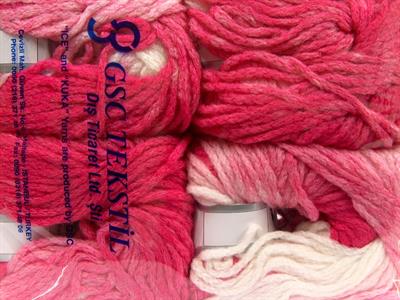Lot of 4 x 100gr Skeins Ice Yarns NORDIC (23% Wool) Yarn Pink Shades White
