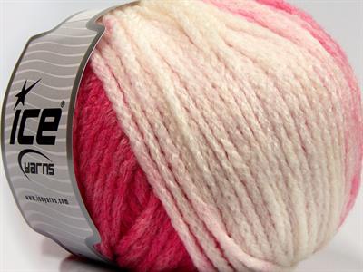 Lot of 4 x 100gr Skeins Ice Yarns NORDIC (23% Wool) Yarn Pink Shades White
