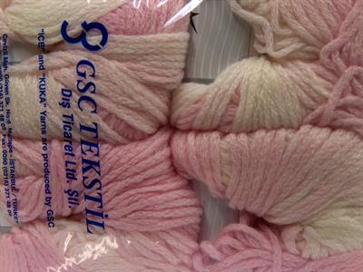 Lot of 4 x 100gr Skeins Ice Yarns NORDIC (23% Wool) Yarn Light Pink White