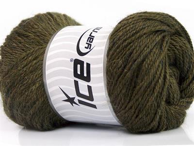 Lot of 4 x 100gr Skeins Ice Yarns NORSK (45% Alpaca 25% Wool) Yarn Dark Khaki