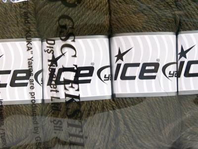 Lot of 4 x 100gr Skeins Ice Yarns NORSK (45% Alpaca 25% Wool) Yarn Dark Khaki