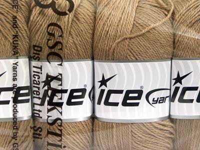 4x100gr. NORSK FINE Yün, Alpaka Açık Kahve Lüks, Alpaka, Kışlık, Yün