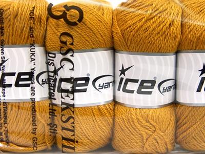 Lot of 4 x 100gr Skeins Ice Yarns NORSK (45% Alpaca 25% Wool) Yarn Gold