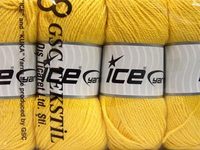 Lot of 4 x 100gr Skeins Ice Yarns NORSK (45% Alpaca 25% Wool) Yarn Yellow