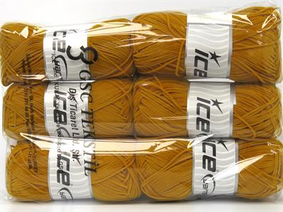 Lot of 6 Skeins Ice Yarns NUBUCK CHENILLE (100% MicroFiber) Yarn Gold
