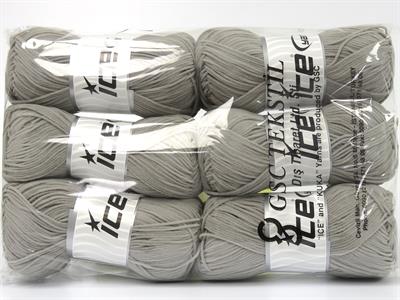 Lot of 6 Skeins Ice Yarns NUBUCK CHENILLE (100% MicroFiber) Yarn Light Grey