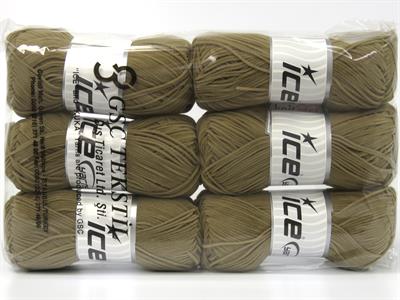 Lot of 6 Skeins Ice Yarns NUBUCK CHENILLE (100% MicroFiber) Yarn Light Khaki