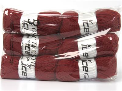 Lot of 6 Skeins Ice Yarns NUBUCK CHENILLE (100% MicroFiber) Yarn Marsala Red