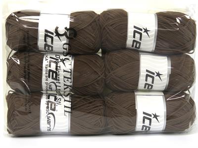 Lot of 6 Skeins Ice Yarns NUBUCK CHENILLE (100% MicroFiber) Yarn Dark Brown