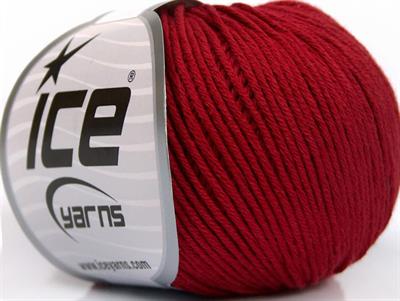 Lot of 4 Skeins Ice Yarns ORGANIC BABY COTTON (100% Organic Cotton) Yarn Burgundy