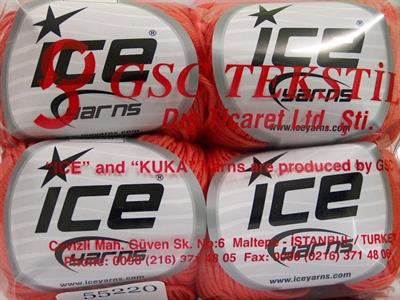 Lot of 4 Skeins Ice Yarns ORGANIC BABY COTTON (100% Organic Cotton) Yarn Salmon