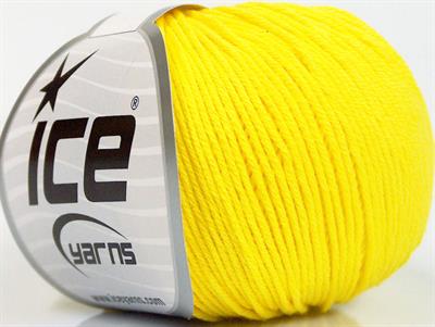 Lot of 4 Skeins Ice Yarns ORGANIC BABY COTTON (100% Organic Cotton) Yarn Yellow
