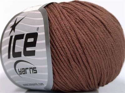 Lot of 4 Skeins Ice Yarns ORGANIC BABY COTTON (100% Organic Cotton) Yarn Rose Brown