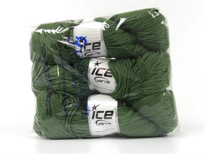 3x100gr. ORGANIC WOOL BULKY  Koyu yeşil Lüks, Kışlık, Yün, 100% Yün, Kalın