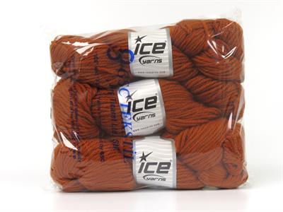3x100gr. ORGANIC WOOL BULKY  Koyu Turuncu Lüks, Kışlık, Yün, 100% Yün, Kalın