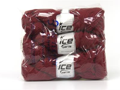 3x100gr. ORGANIC WOOL BULKY  Koyu kırmızı Lüks, Kışlık, Yün, 100% Yün, Kalın