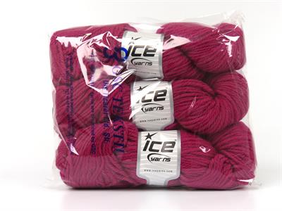 3x100gr. ORGANIC WOOL BULKY  Fuşya Lüks, Kışlık, Yün, 100% Yün, Kalın