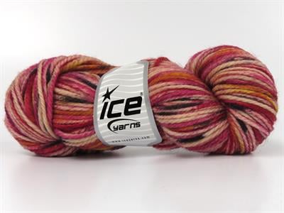 Lot of 3 x 100gr Skeins Ice Yarns ORGANIC WOOL BULKY HAND PAINT (100% Organic Wool) Yarn Fuchsia Gold Black