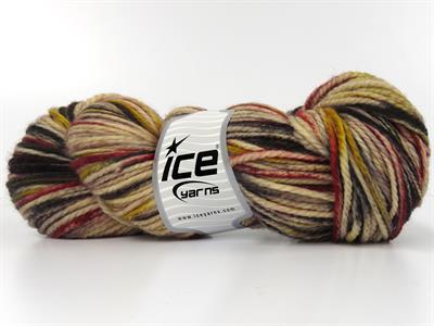 Lot of 3 x 100gr Skeins Ice Yarns ORGANIC WOOL BULKY HAND PAINT (100% Organic Wool) Yarn Black Red Copper Cream Gold