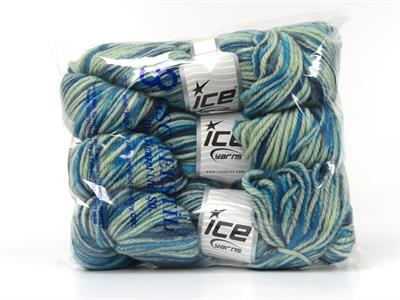 3x100gr. ORGANIC WOOL BULKY HAND PAINT Turkuaz, Mavi Tonları  Lüks, Kışlık, Yün, 100% Yün, Kalın, El Boyama, Keçe