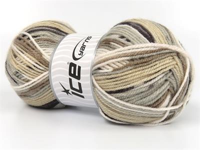 4x100gr. PALATINE Akrilik Kahverengi Tonları, Krem Tonları, Gri Tonları Kışlık, Batik Desenli, 100% Akrilik , Akrilik