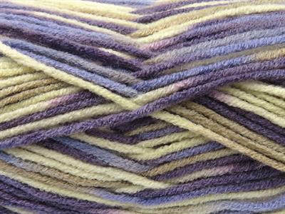 4x100gr. PARTY Akrilik Deve Tüyü, Krem Tonları, Mor Tonları Kışlık, Batik Desenli, Worsted, 100% Akrilik