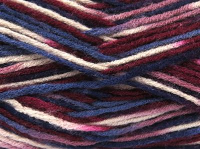 4x100gr. PARTY Pembe, Krem, Mavi Tonları, Bordo Tonları Akrilik Kışlık, Batik Desenli, Worsted, 100% Akrilik