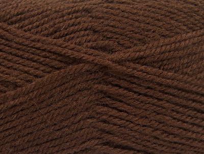 Lot of 4 x 100gr Skeins Ice Yarns PLAIN WOOL WORSTED (50% Wool) Yarn Brown