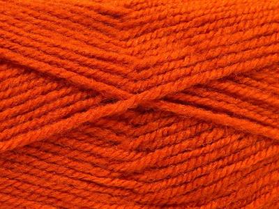 Lot of 4 x 100gr Skeins Ice Yarns PLAIN WOOL WORSTED (50% Wool) Yarn Orange