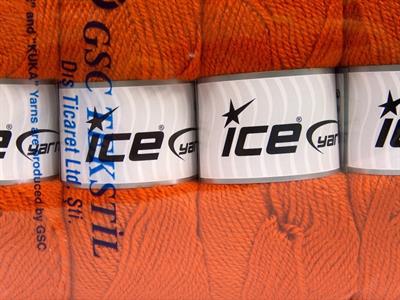 Lot of 4 x 100gr Skeins Ice Yarns PLAIN WOOL WORSTED (50% Wool) Yarn Orange