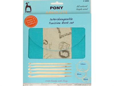 Pony Absolute Interchangeable Tunisian Hook Set Turquoise