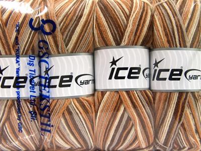 4x100gr. PRINT SOCK Kahverengi Tonları, Deve Tüyü  Kışlık, Çok İnce, Yün, Batik Desenli, Makina Yıkama