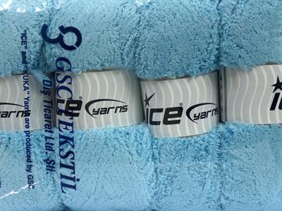 4x100gr. PUFFY Mikro Fiber Açık Mavi Yumoş, Sakallı, Kışlık, Bebe, Kalın