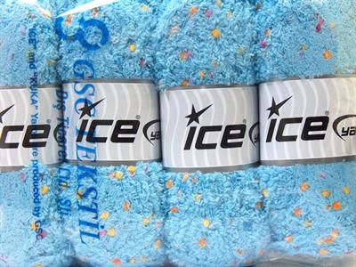 4x100gr. PUFFY POMPOM Mikro Fiber Mavi Yumoş Bük. Sakallı Bük., Kışlık, Bebe, Kalın