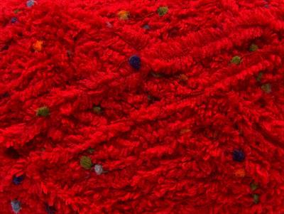 4x100gr. PUFFY POMPOM Mikro Fiber Kırmızı Yumoş Bük. Sakallı Bük., Kışlık, Bebe, Kalın