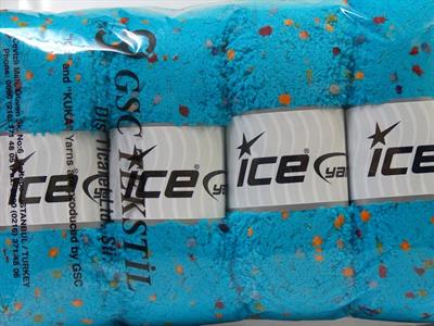 4x100gr. PUFFY POMPOM Mikro Fiber Turkuaz Yumoş Bük. Sakallı Bük., Kışlık, Bebe, Kalın