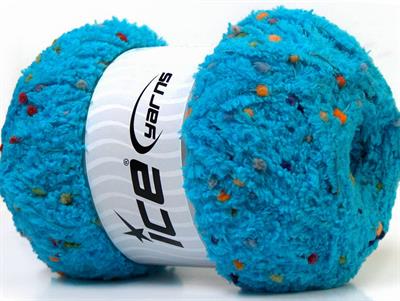 4x100gr. PUFFY POMPOM Mikro Fiber Turkuaz Yumoş Bük. Sakallı Bük., Kışlık, Bebe, Kalın