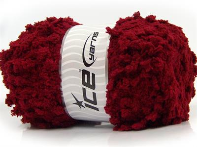 4x100gr. PUFFY POPCORN Mikro Fiber Koyu Bordo Yumoş, Sakallı, Kışlık, Ponpon, Çok Kalın