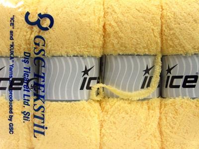 4x100gr. PUFFY Mikro Fiber Sarı Yumoş, Sakallı, Kışlık, Bebe, Kalın