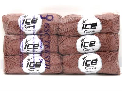 6x50gr. PUNCH Pamuk Açık Gül Kurusu Kahve Yazlık İplikler, Pamuk