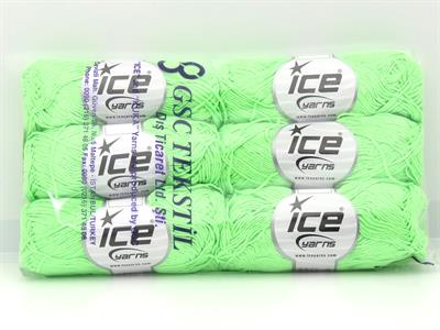 6x50gr. PUNCH Pamuk Neon Yeşil Yazlık İplikler, Pamuk