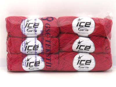 6x50gr. PUNCH Pamuk Kırmızı Yazlık İplikler, Pamuk