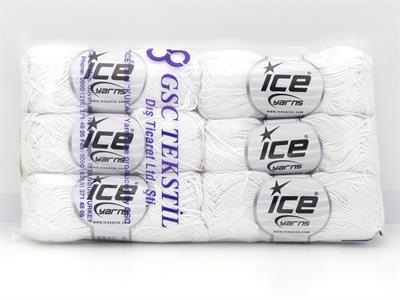 6x50gr. PUNCH Pamuk Beyaz Yazlık İplikler, Pamuk