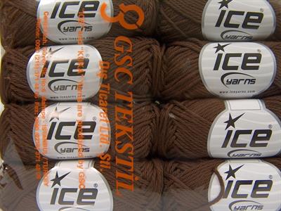 8x50gr. PURE COTTON Pamuk Koyu Kahverengi Bebe, Yazlık İplikler, Pamuk, Düz iplikler, %100 Pamuk, Worsted